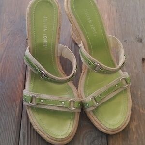 Jillian Jone green wedges sandals